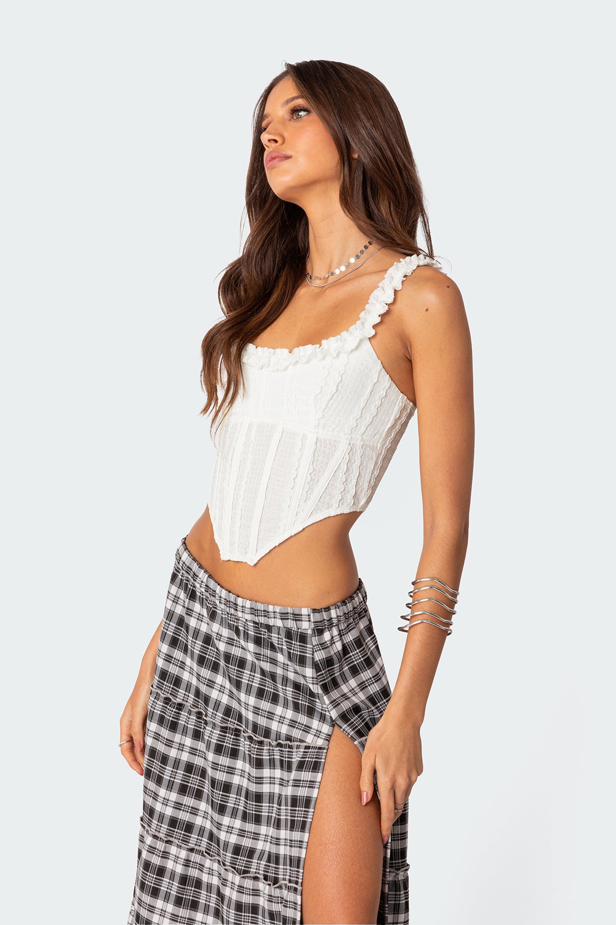 Glamorous Textured Ruffle Corset