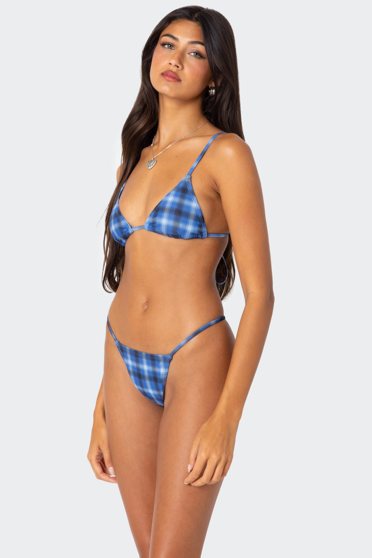 Stylish Preppy Plaid Triangle Bikini Top for a Stunning Beach Look